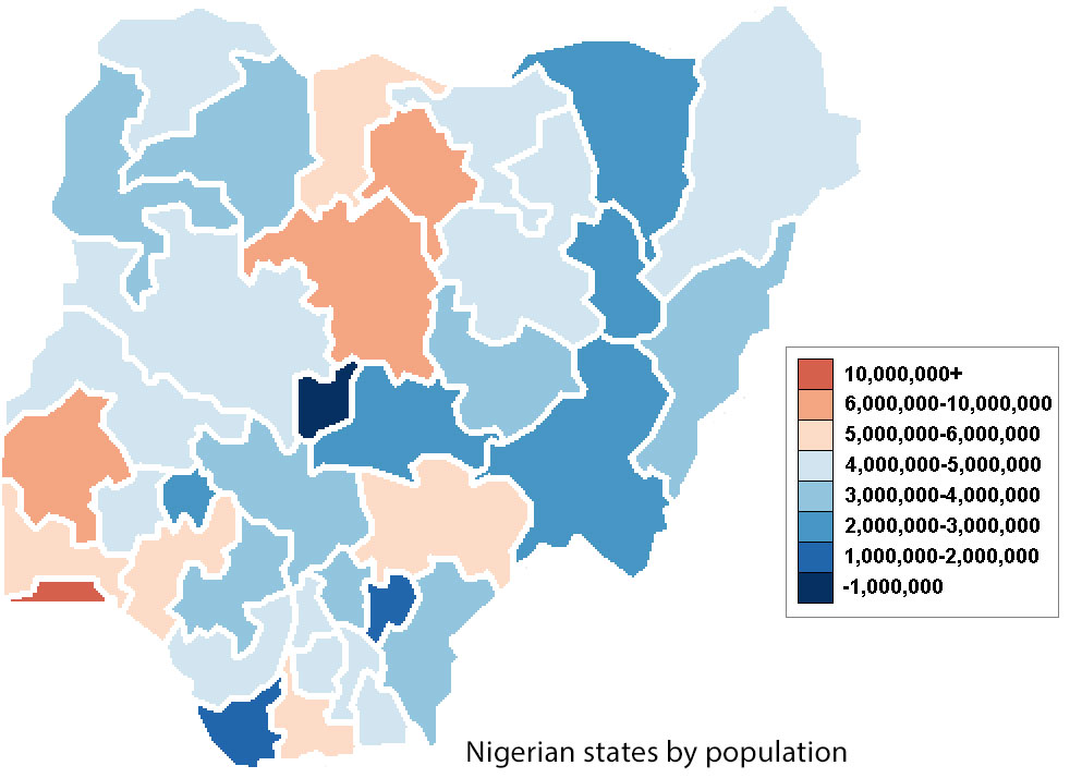 Nigerian population by state